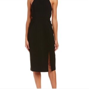 C/meo collective mid length open back black dress